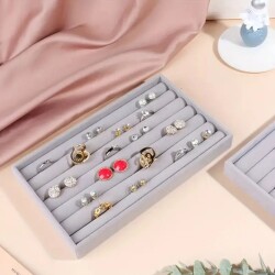 Jewelbox Sosisli Gri Seyahat Yüzük Kutusu 12,3 x 21 cm - 2